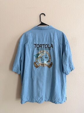 Pussers Silk Large Tortola Embroidery Button Down